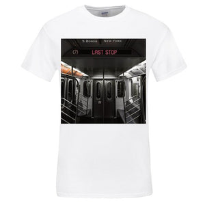 last stop. Available in black or white